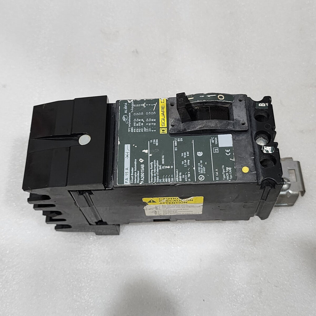 SQUARE D FA 15 A  CIRCUIT BREAKER 15A FA26015AB FA/LA MOLDED CASE CIRCUIT BREAKE