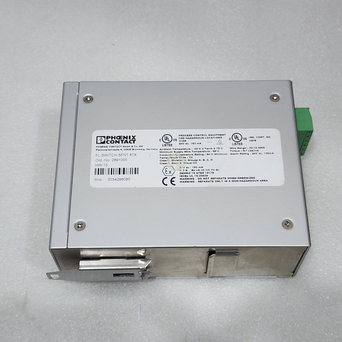 PHOENIX CONTACT FL SWITCH SFNT 8TX INDUSTRIAL ETHERNET SWITCH 2891005