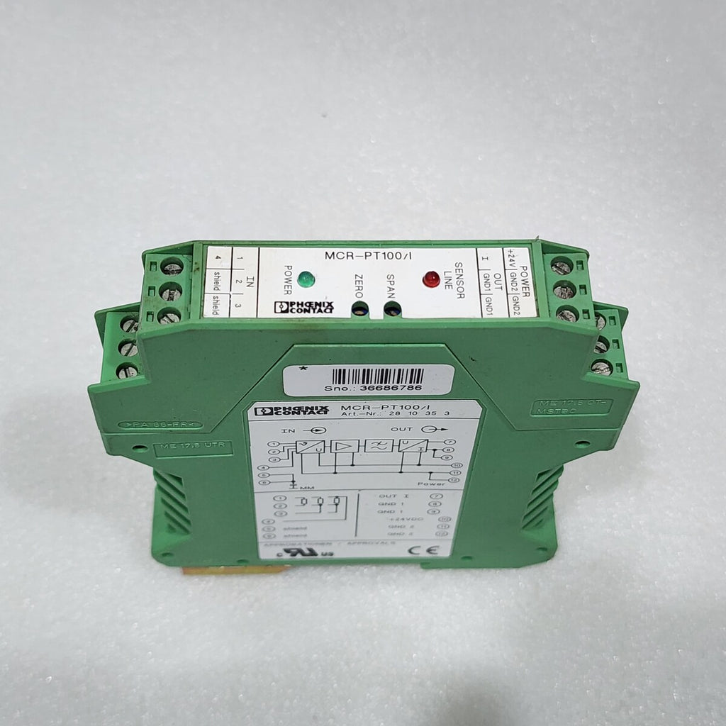 PHOENIX CONTACT MCR-PT100/I RESISTANCE THERMOMETER MEASURING TRANSDUCER 2810353