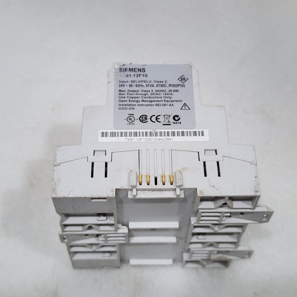 SIEMENS TXS1.12F10 POWER SUPPLY MODULE 24V AC/DC