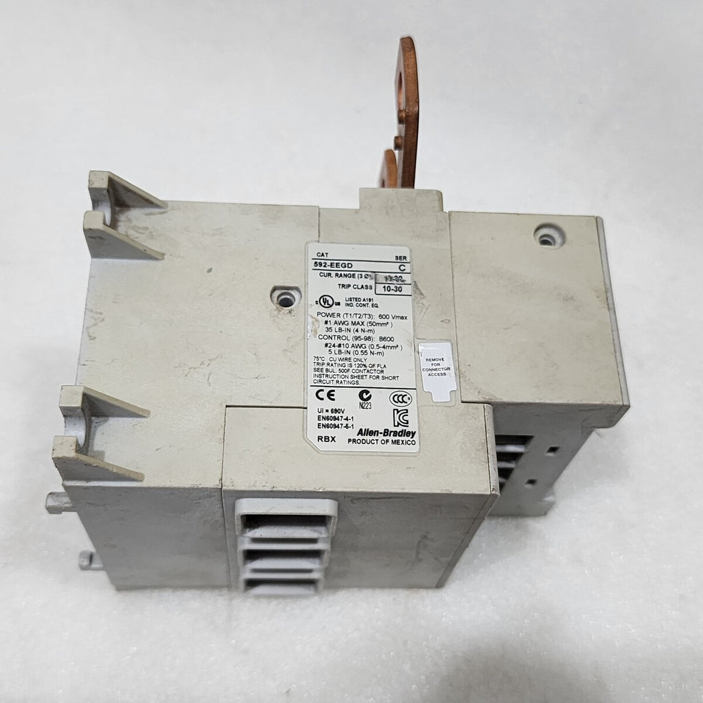 ALLEN BRADLEY E1 PLUS CAT 592-EEGD SER B OVERLOAD RELAY 18-90A