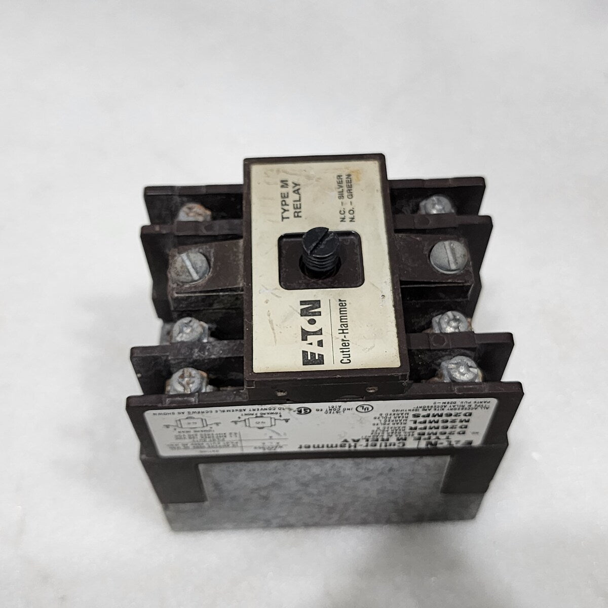 EATON CUTLER HAMMER D26M TYPE M RELAY COIL VOLTAGE 110-120V