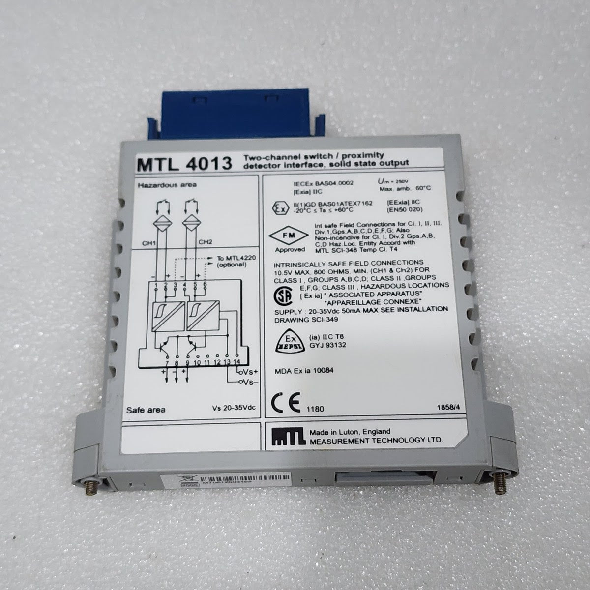 MEASUREMENT TECHNOLOGY MTL 4013 2-CH SWITCH/PROXIMITY DETECTOR