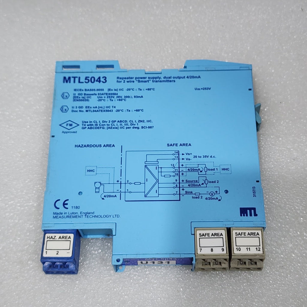 MEASUREMENT TECHNOLOGY MTL 5043 REPEATER POWER SUPPLY