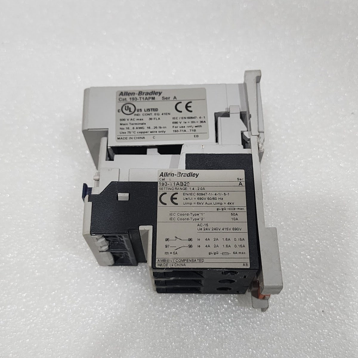 ALLEN BRADLEY CAT 193-11AB20 SER A OVERLOAD RELAY 1.4-2.0A CAT 193-T1APM