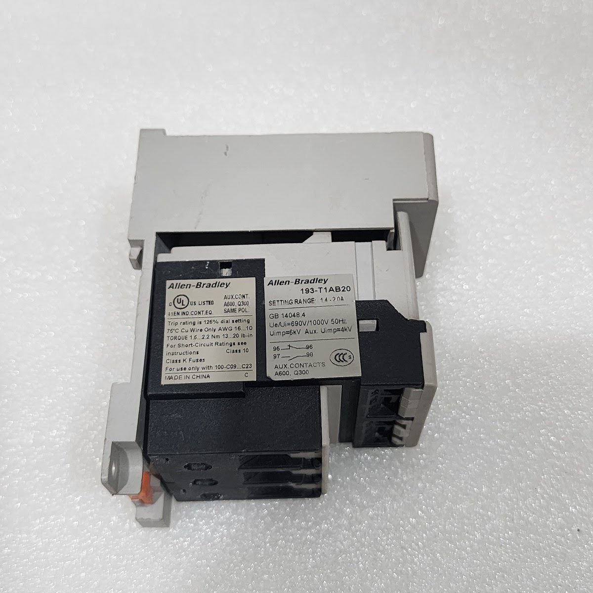 ALLEN BRADLEY CAT 193-11AB20 SER A OVERLOAD RELAY 1.4-2.0A CAT 193-T1APM