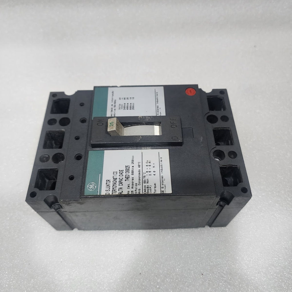 GE THED136025 3-POLE CIRCUIT BREAKER 25A GENERAL ELECTRIC