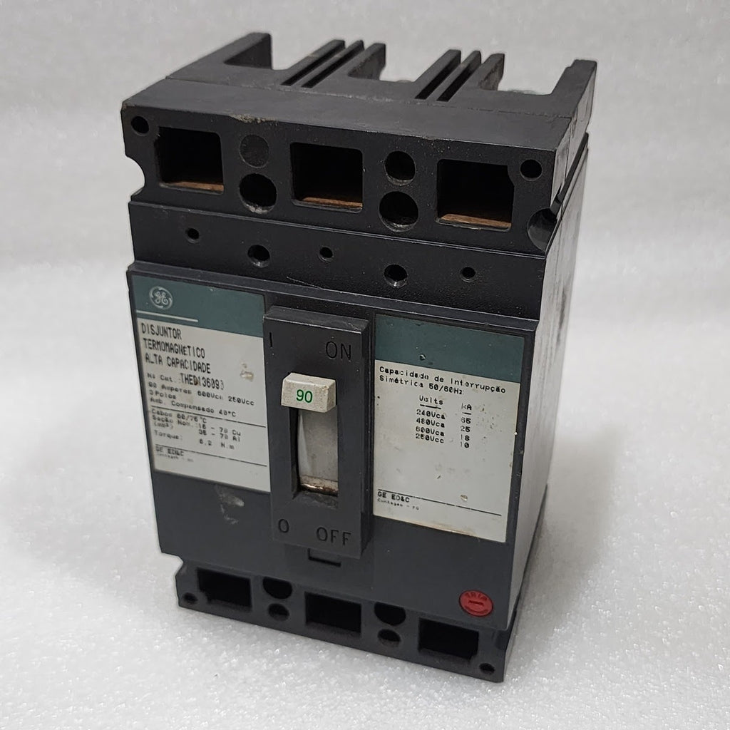 GE THED136090 3-POLE CIRCUIT BREAKER 90A GENERAL ELECTRIC