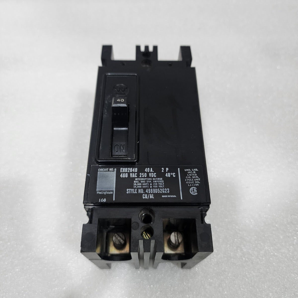 WESTINGHOUSE EHB2040 2-POLE CIRCUIT BREAKER 40A