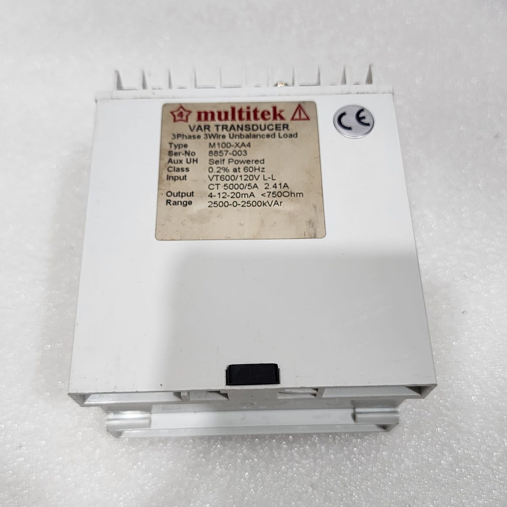 MULTITEK M100-XA4 VAR TRANSDUCER VT600/120V L-L CT 5000/5A 2.41A