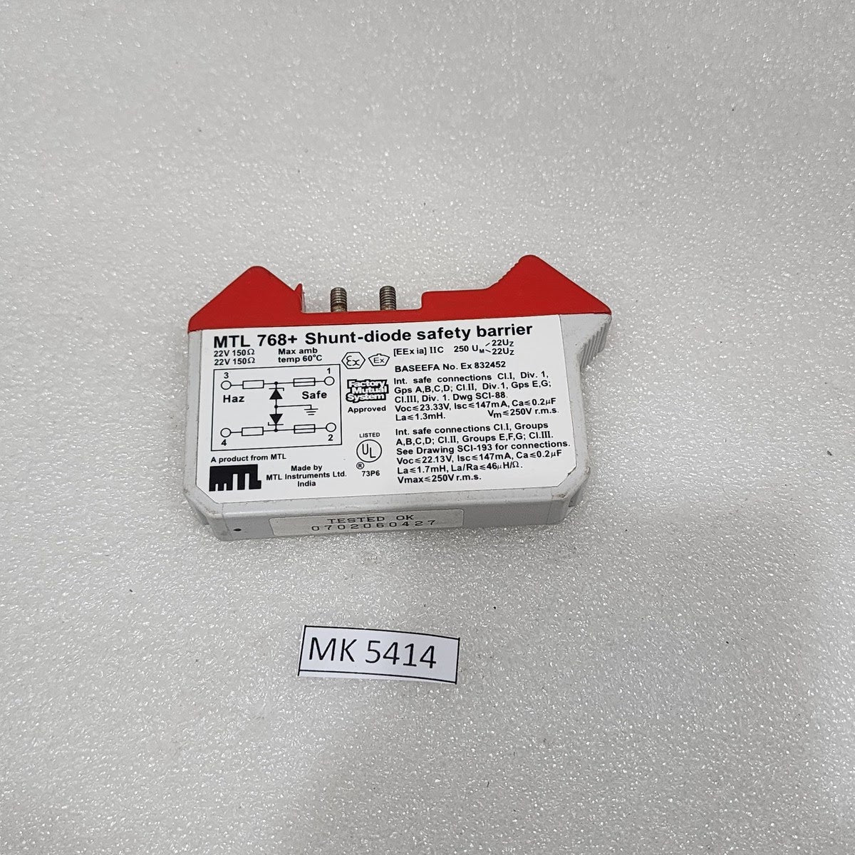 MTL INSTRUMENTS MTL 768+ SHUNT DIODE SAFETY BARRIER
