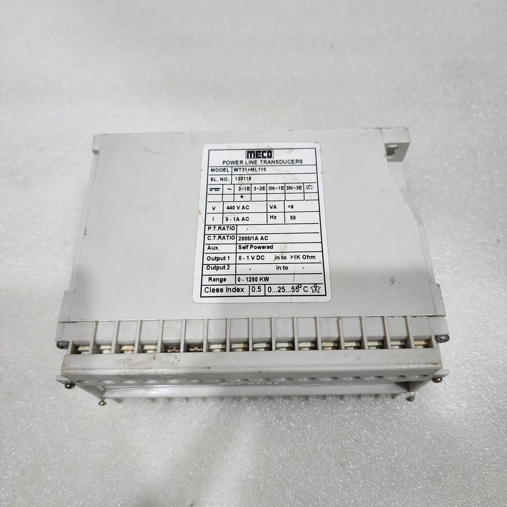 MECO WT31+ML110 POWER LINE TRANSDUCERS 440VAC CT 2000 RANGE 1250KW