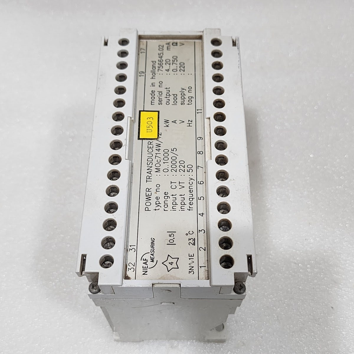 NIEAF MEASURING M0C714W/12 POWER TRANSDUCER 1000KW CT2000 220V