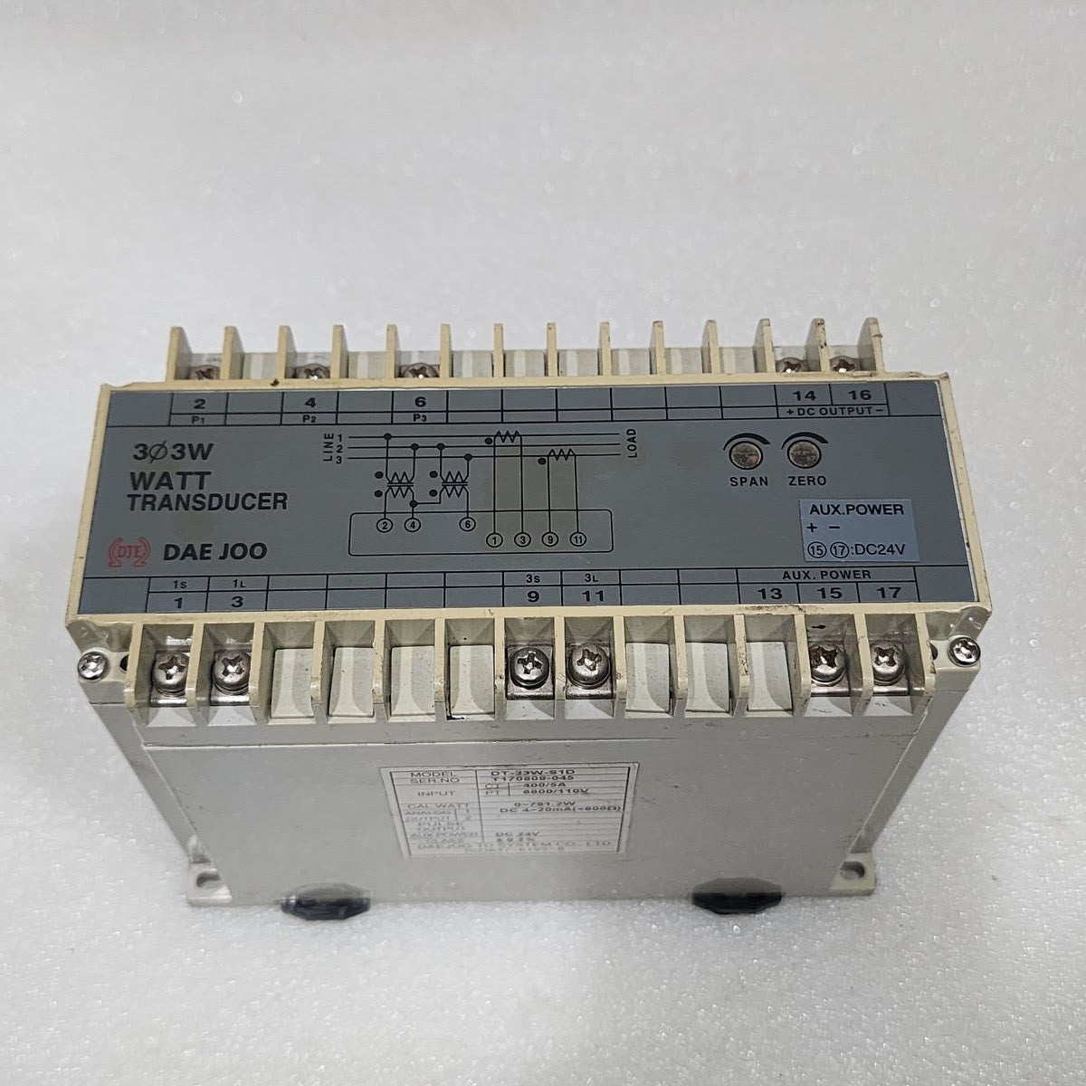 DAE JOO DT-33W-S1D WATT TRANSDUCER 24VDC