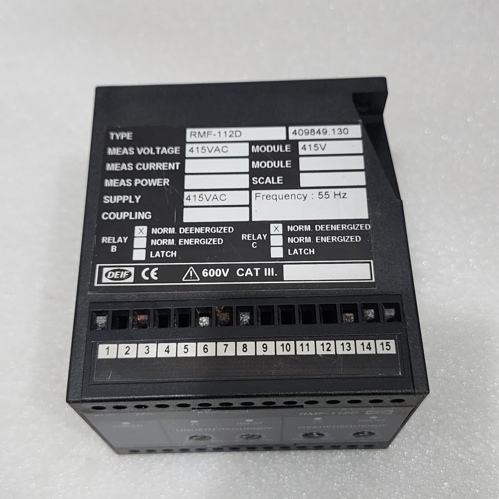 DEIF RMF-112D FREQUENCY RELAY 415VAC 409849.130