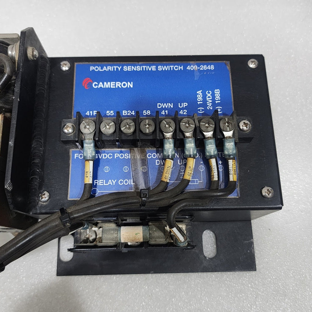CAMERON 409-2648 POLARITY SENSITIVE SWITCH 35030479 24VDC LETOURNEAU 409-2644-02