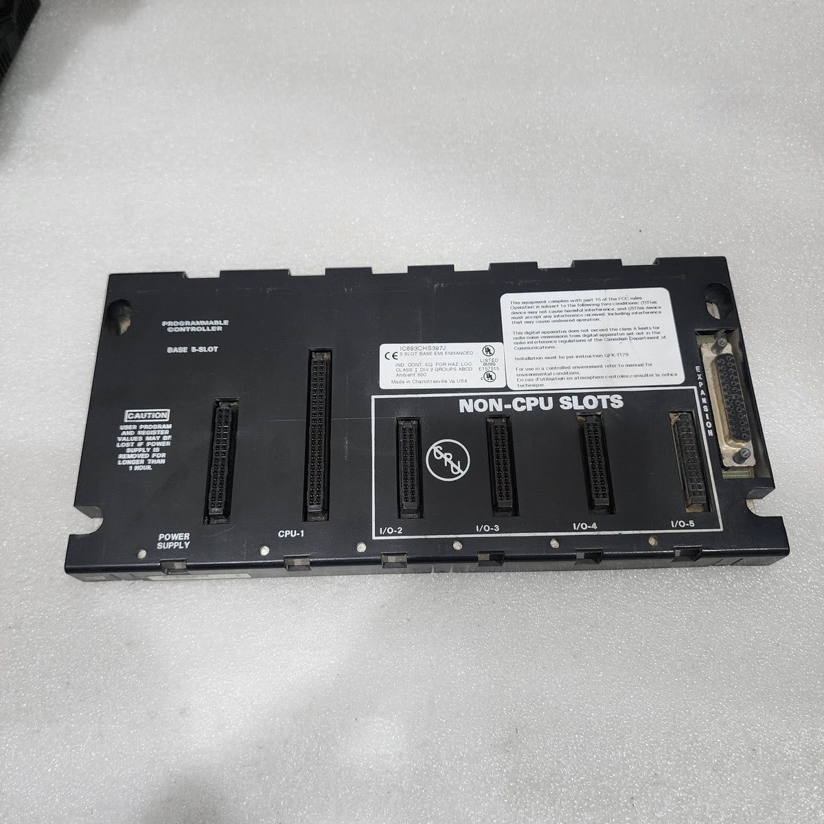 GE FANUC IC693CHS397J 5-SLOT BASE EMI ENHANCED