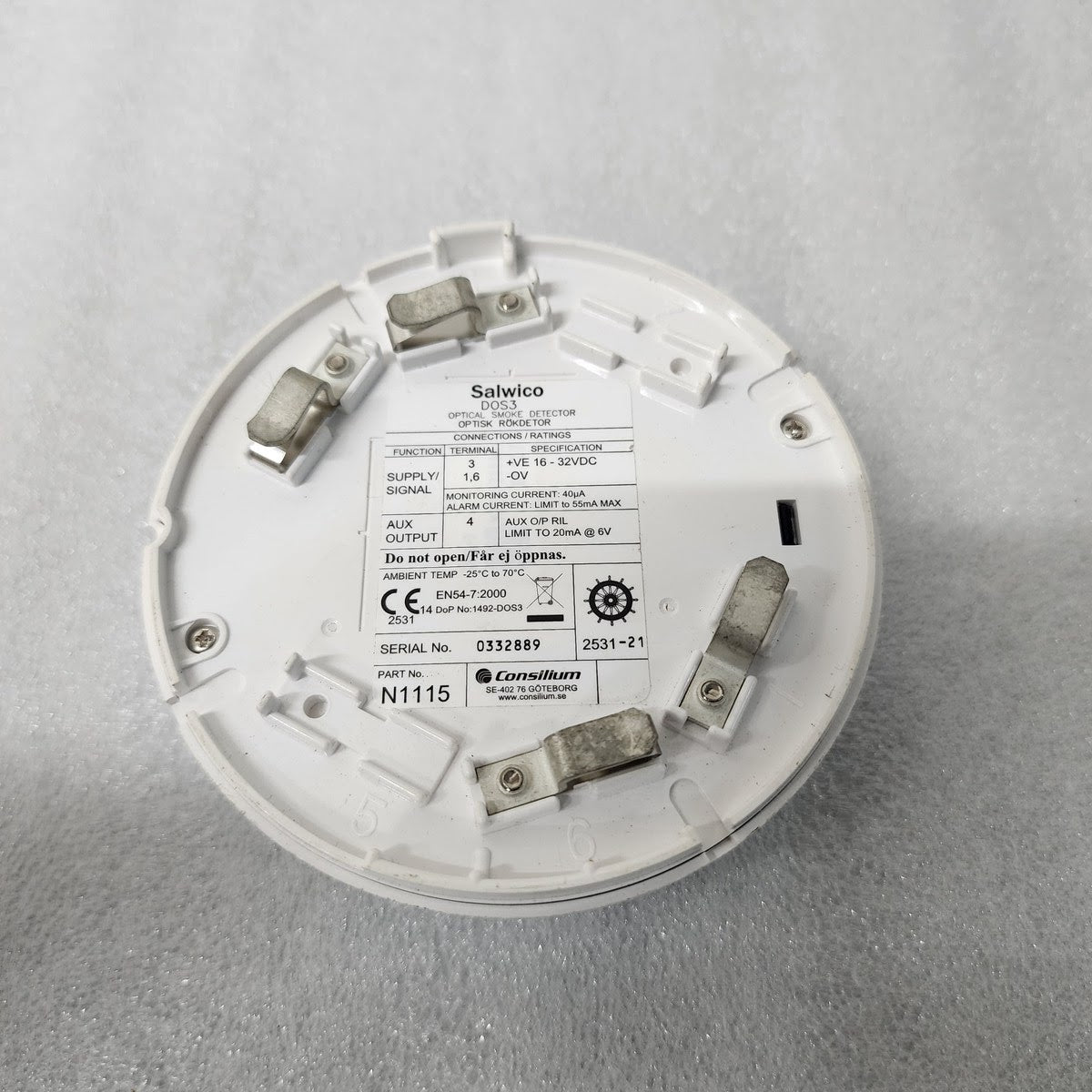 CONSILIUM N1115 OPTICAL SMOKE DETECTOR DOS3