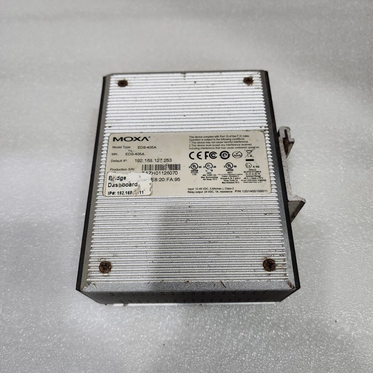 MOXA EDS-405A INDUSTRIAL ETHERNET SWITCH 1201405100011