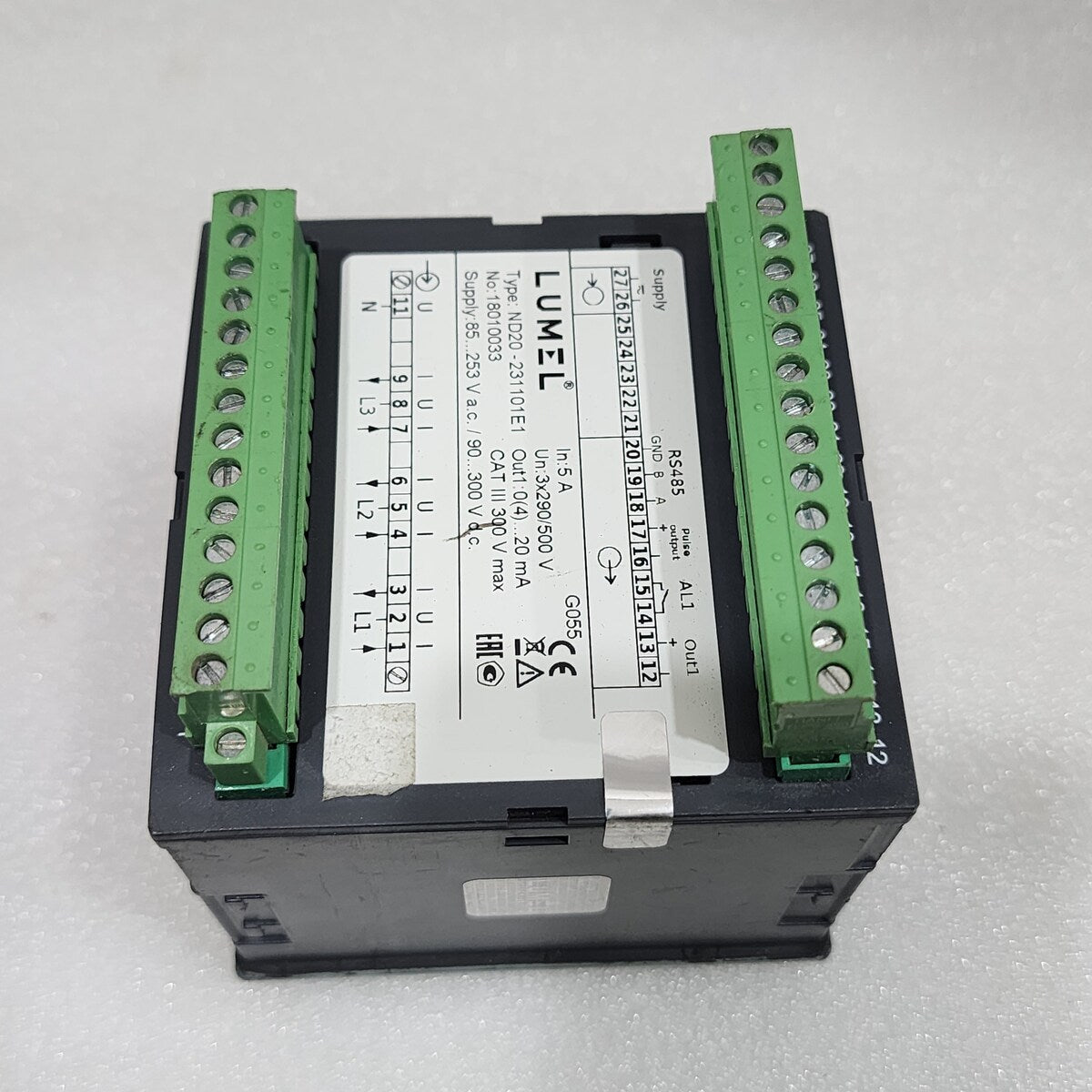 LUMEL ND20-231101E1 PROGRAMMABLE MULTIMETER 18010033 85-253 VAC/90-300 VDC
