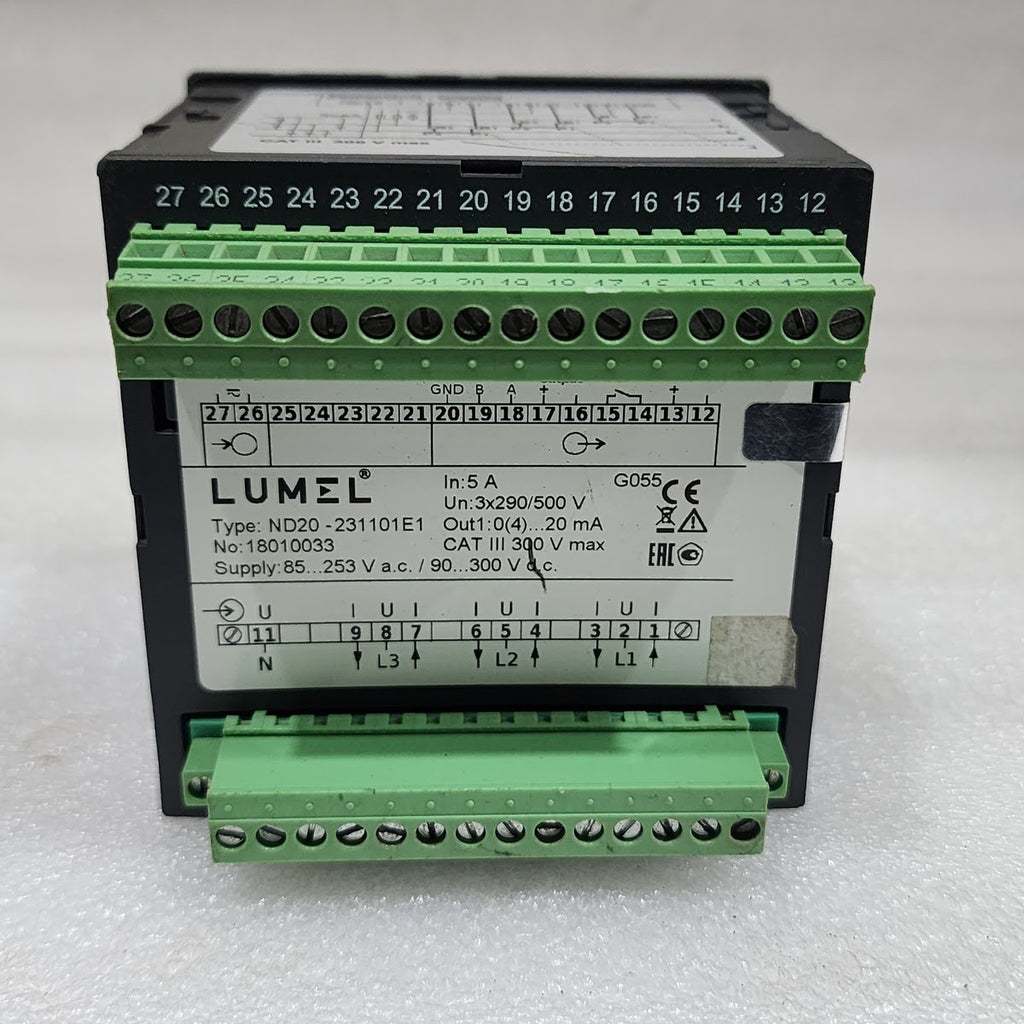 LUMEL ND20-231101E1 PROGRAMMABLE MULTIMETER 18010033 85-253 VAC/90-300 VDC