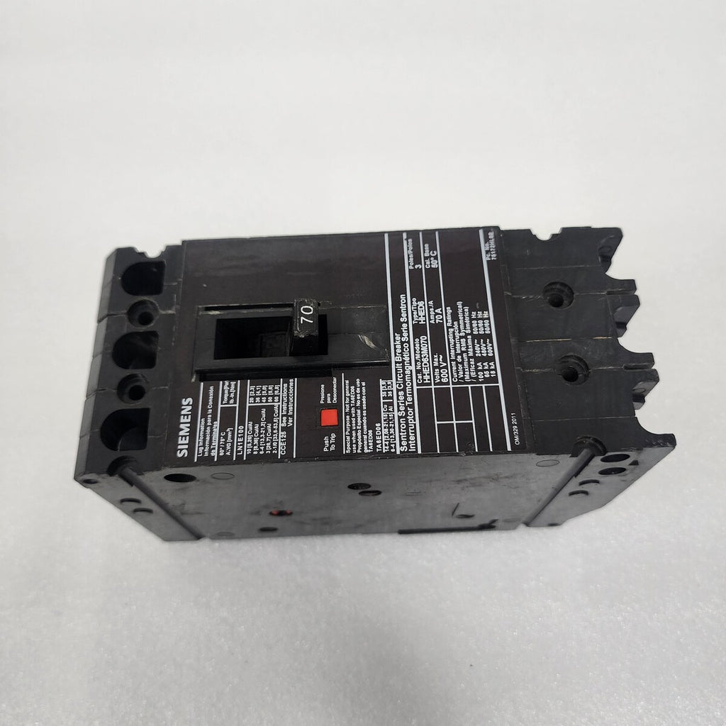 SIEMENS HHED63M070 3-POLE CIRCUIT BREAKER 70A
