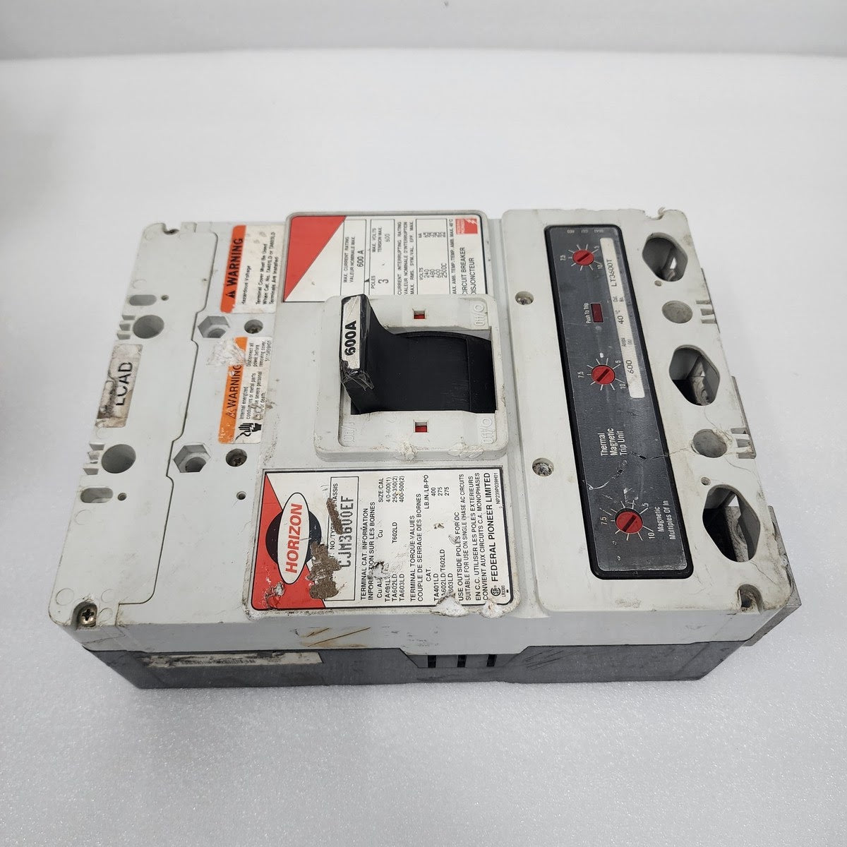 HORIZON CJM3600EF 3-POLE CIRCUIT BREAKER 600A
