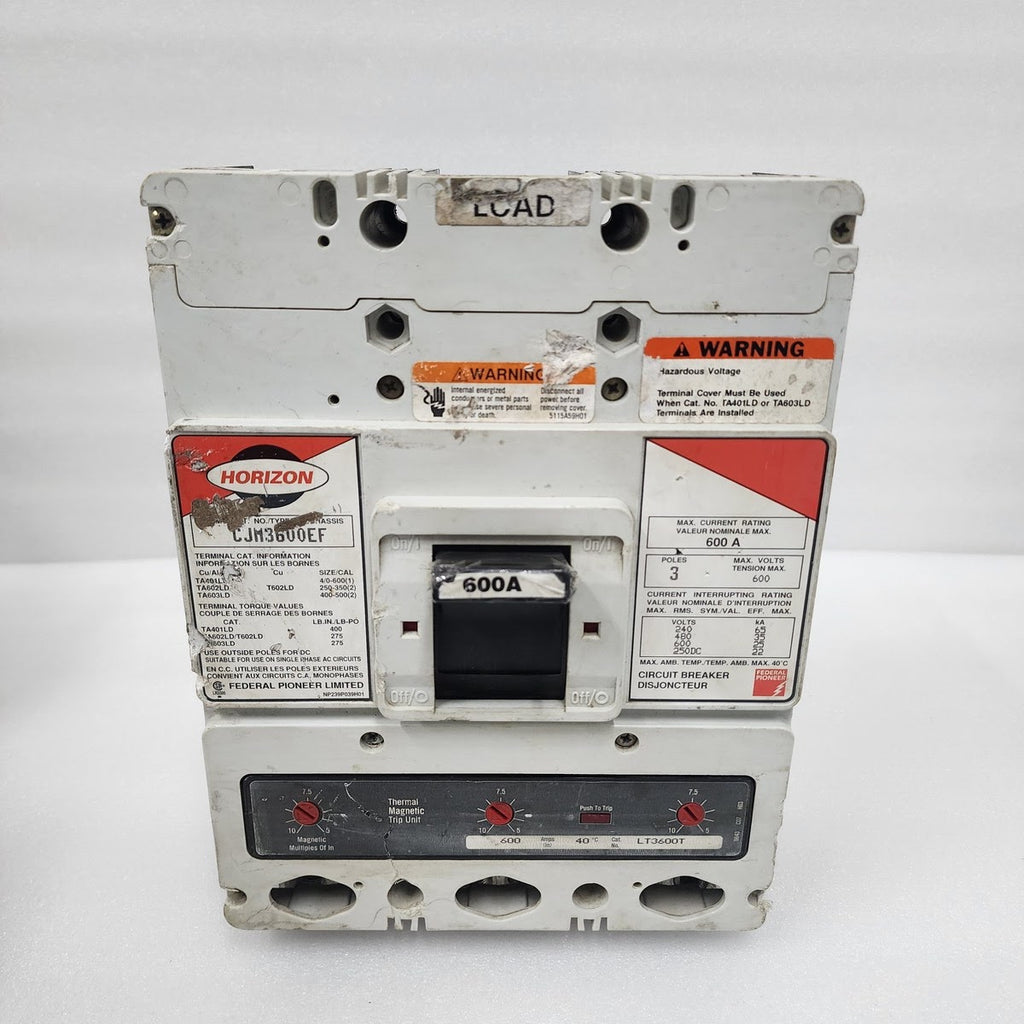 HORIZON CJM3600EF 3-POLE CIRCUIT BREAKER 600A