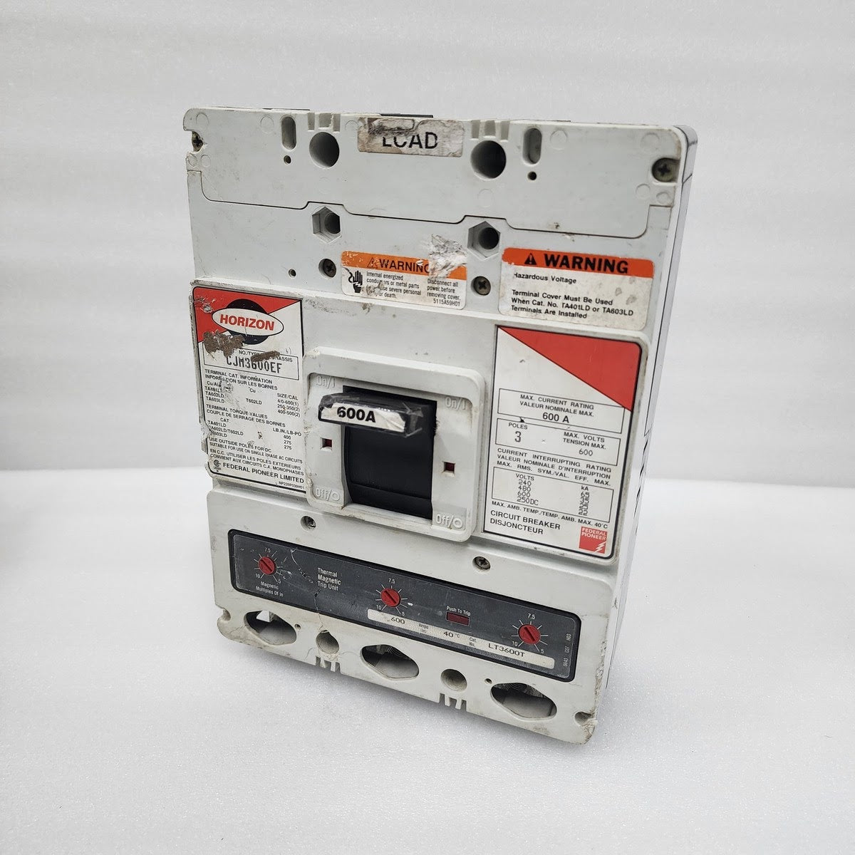 HORIZON CJM3600EF 3-POLE CIRCUIT BREAKER 600A