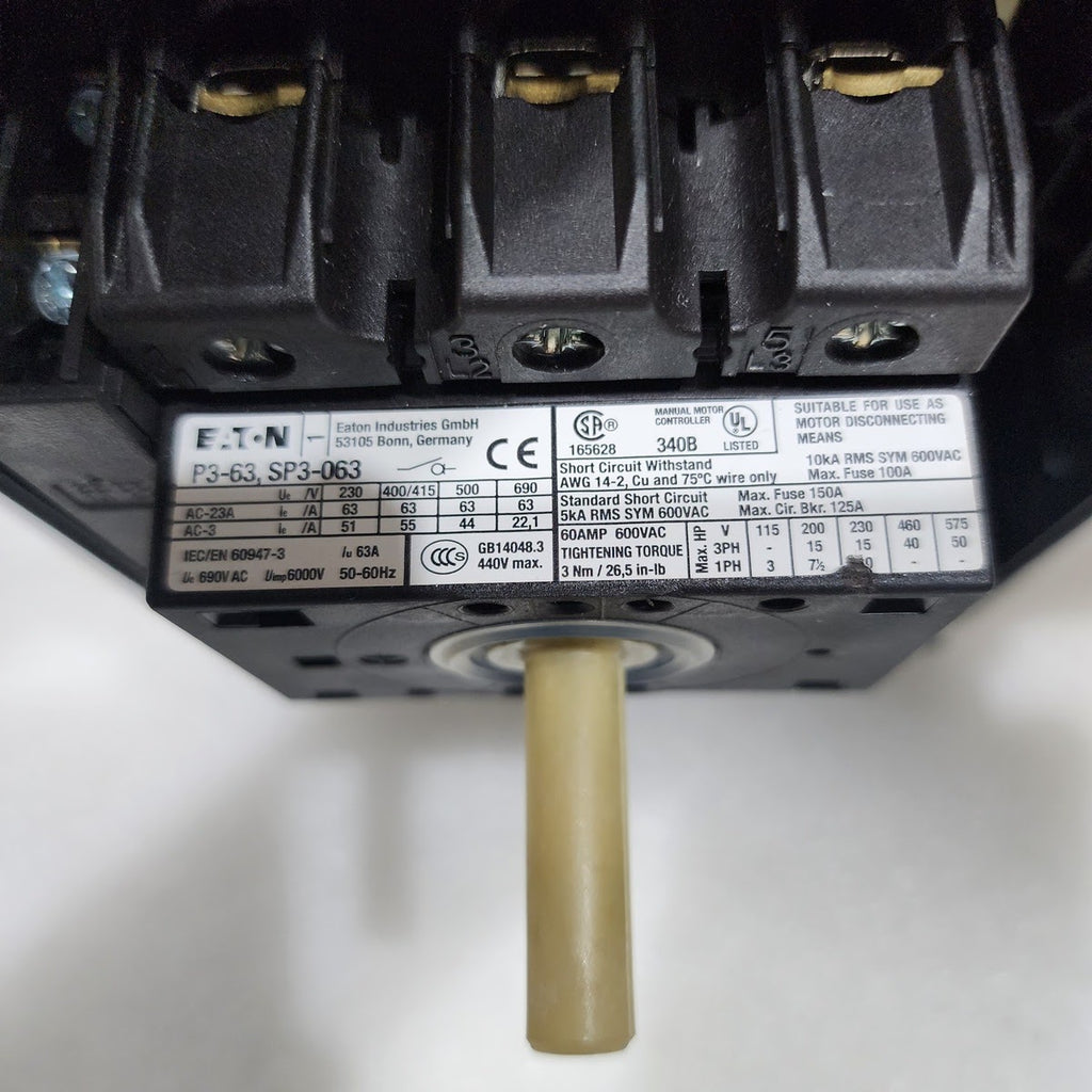 EATON P3-63, SP3-063 ON-OFF SWITCH