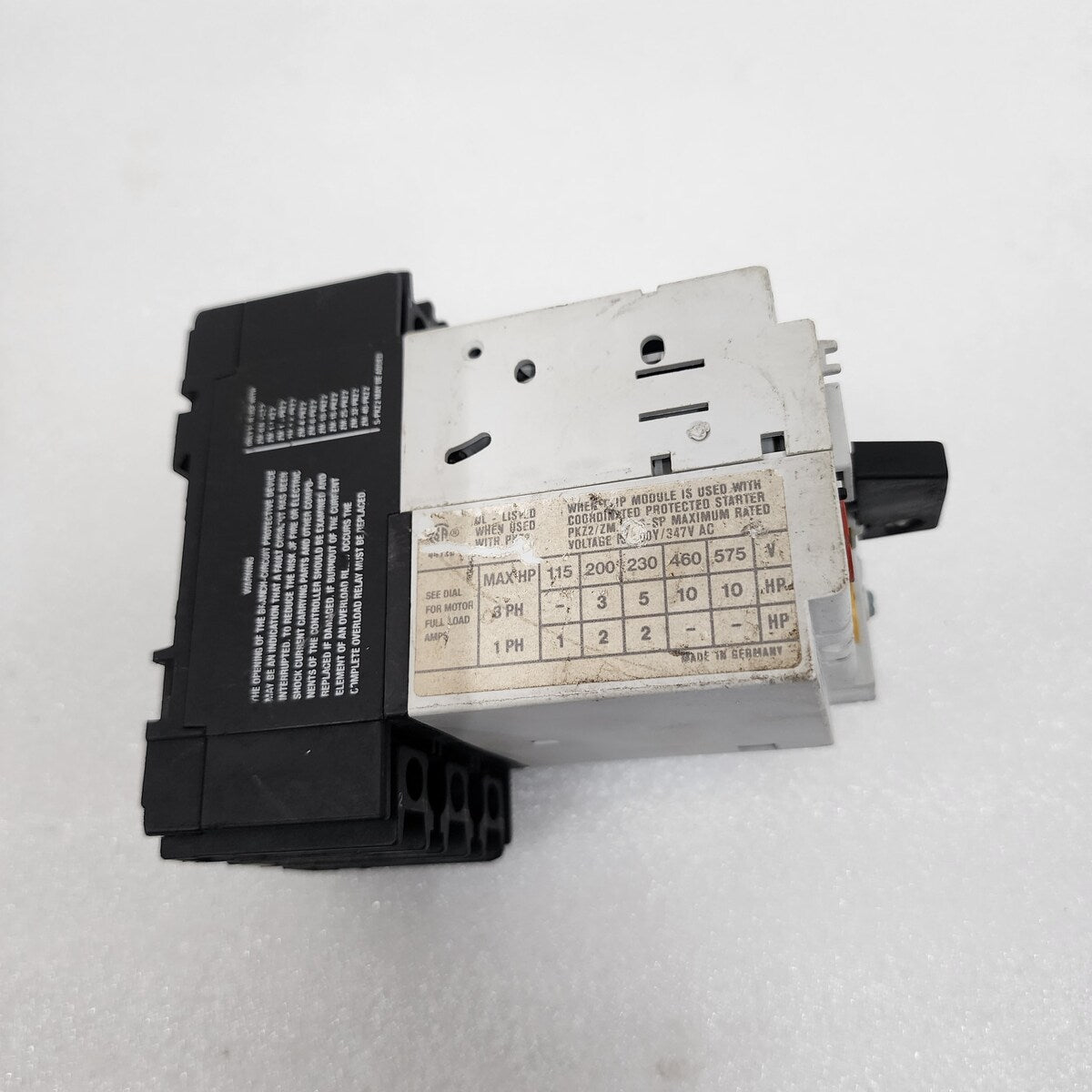 MOELLER ZMR-16-PKZ2 MANUAL MOTOR PROTECTOR