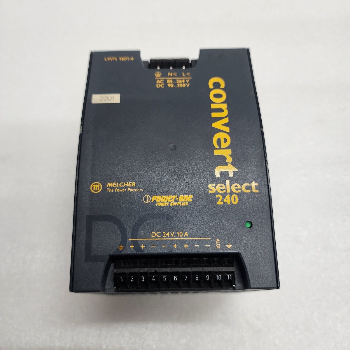MELCHER POWER-ONE CONVERT SELECT 240 LWN 1601-6 POWER SUPPLY 24VDC 10A