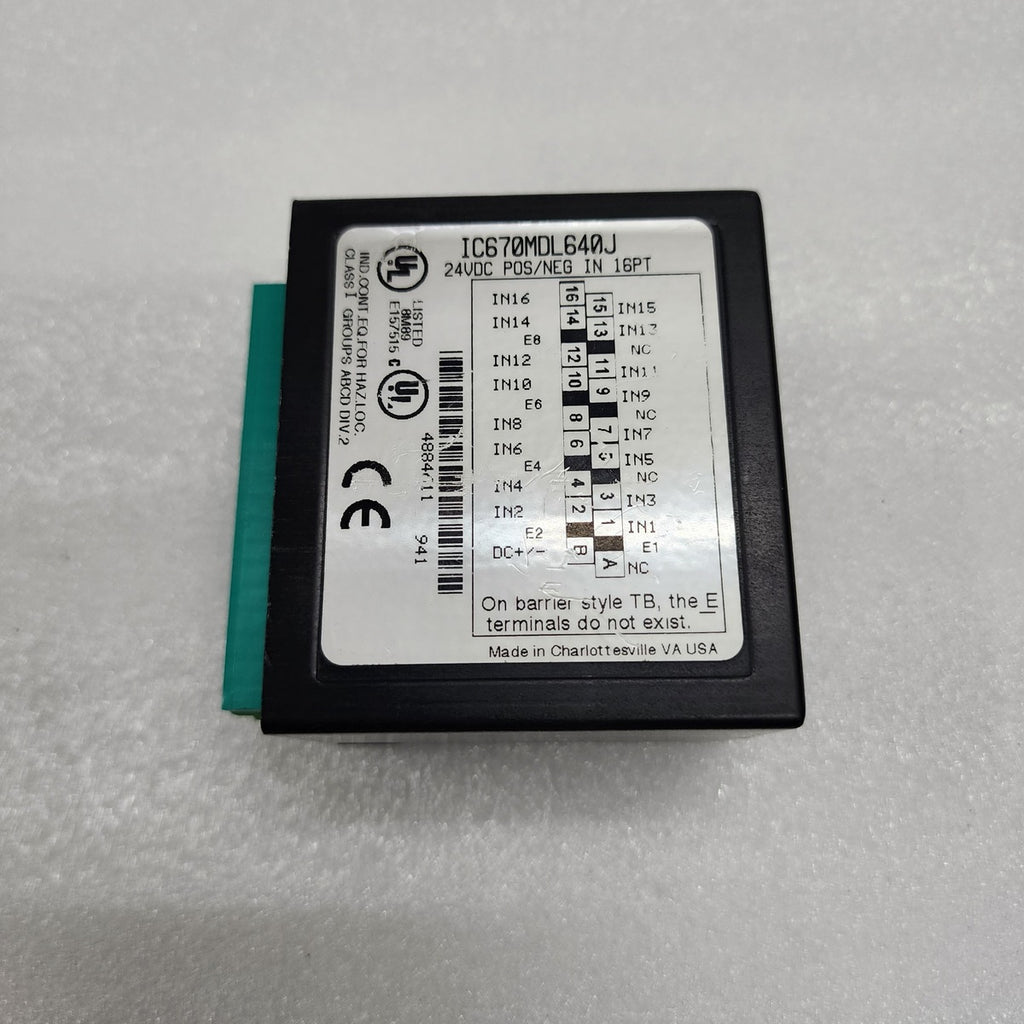 GE FANUC IC670MDL640J INPUT PLC MODULE