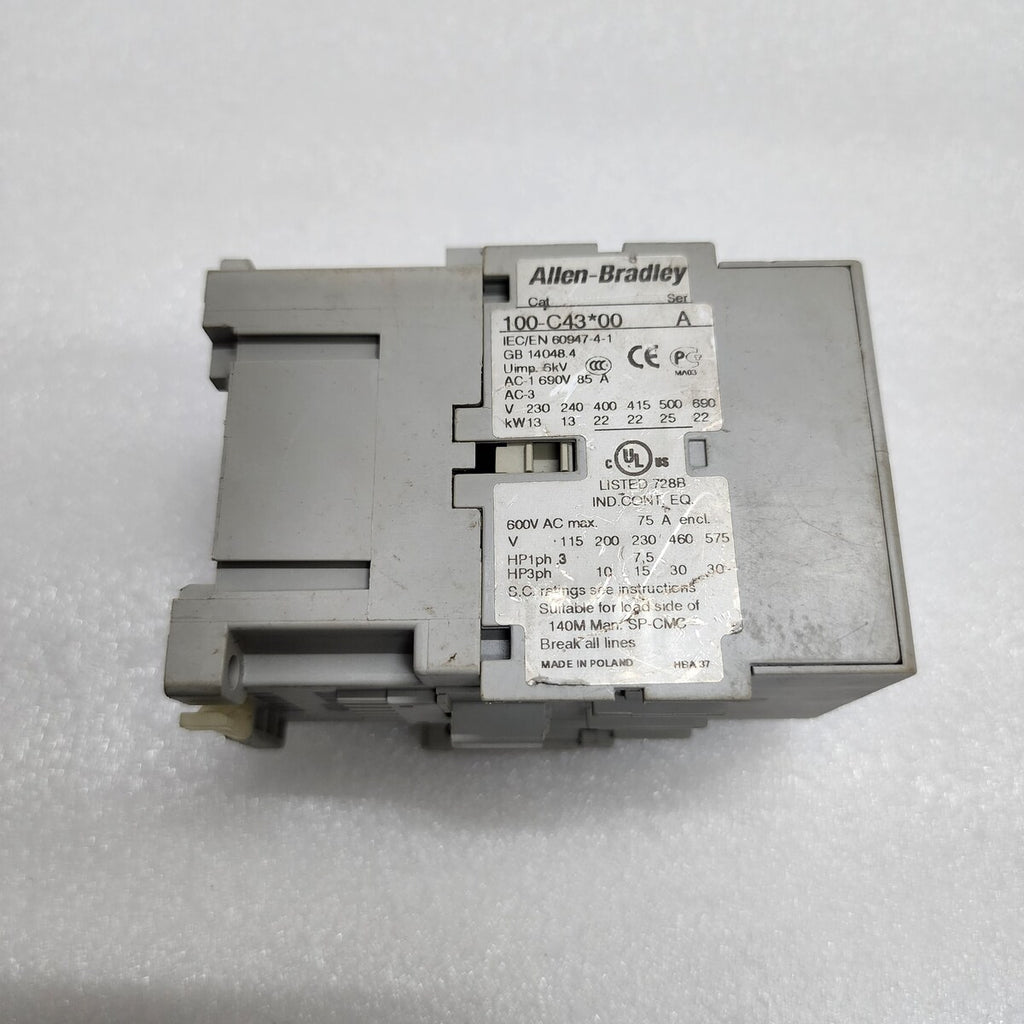 ALLEN BRADLEY CAT 100-C43-00 SER A MAGNETIC CONTACTOR 85A 110V