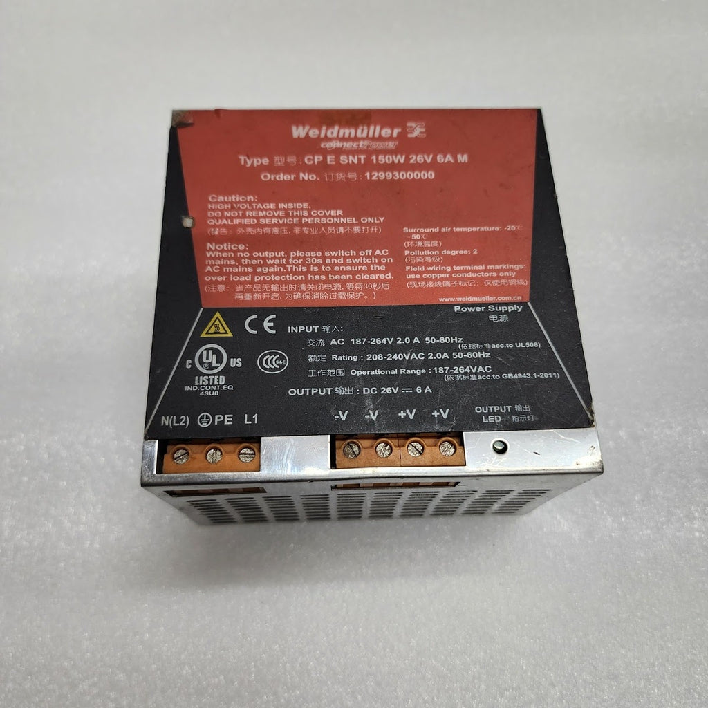 WEIDMULLER CP E SNT 150W 26V 6A M SWITCHING POWER SUPPLY 1299300000