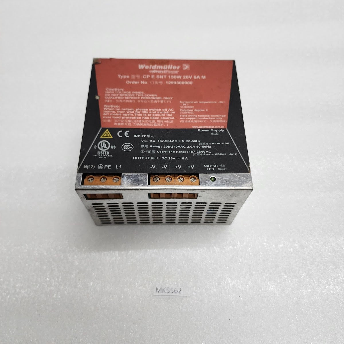 WEIDMULLER CP E SNT 150W 26V 6A M SWITCHING POWER SUPPLY 1299300000