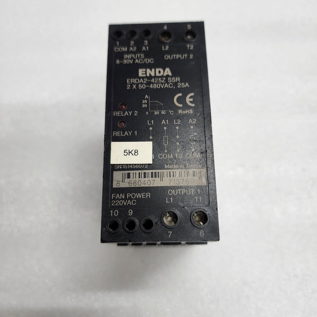 ENDA ERDA2-425Z SSR SOLID STATE RELAY 2X50-480VAC 25A