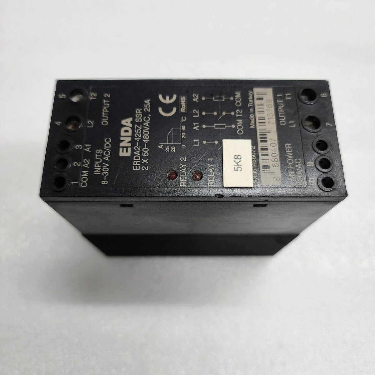 ENDA ERDA2-425Z SSR SOLID STATE RELAY 2X50-480VAC 25A