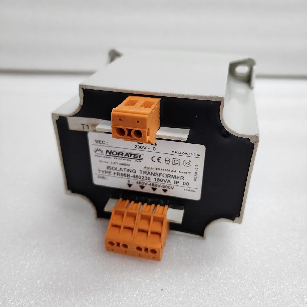NORATEL FR96B-460230 ISOLATING TRANSFORMER 180VA 3-071-096270 230V