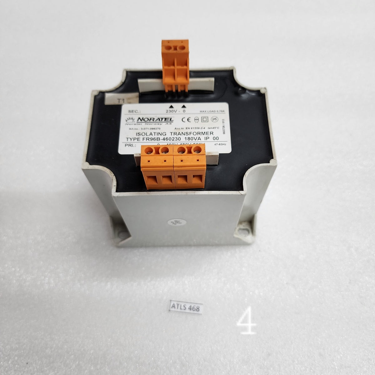 NORATEL FR96B-460230 ISOLATING TRANSFORMER 180VA 3-071-096270 230V
