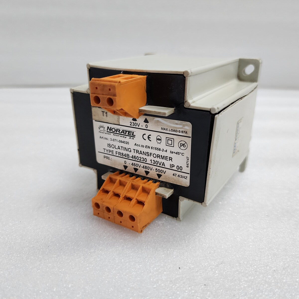 NORATEL FR84B-460230 ISOLATING TRANSFORMER 130VA 3-071-084020 230V