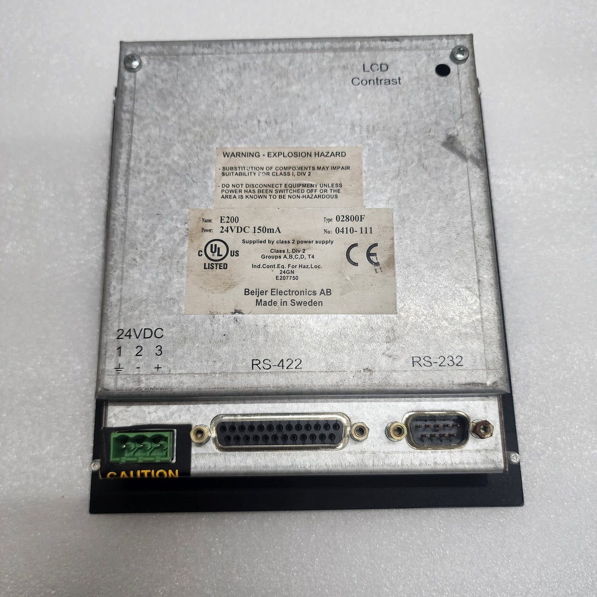 BEIJER E200 GRAPHICAL OPERATOR TERMINAL 02800F 24VDC 0410-111