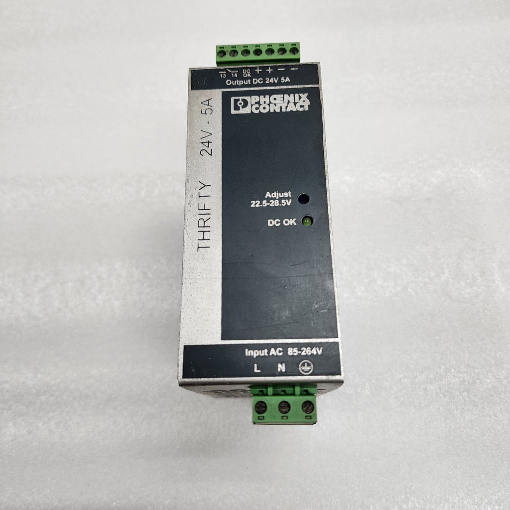 PHOENIX CONTACT PS-100-220VAC/24DC/5 THRIFTY SERIES POWER SUPPLY 5758221 24VDC 5
