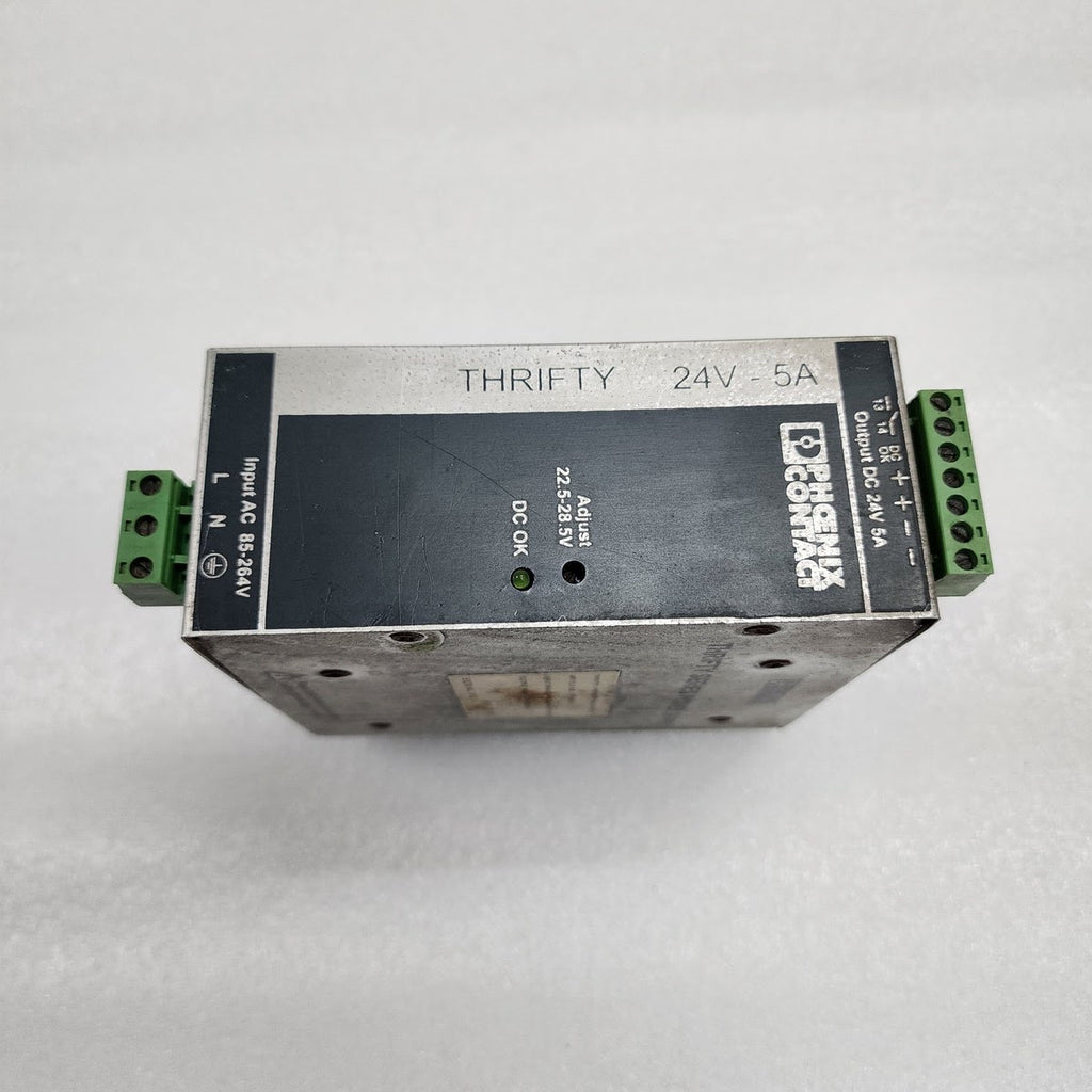 PHOENIX CONTACT PS-100-220VAC/24DC/5 THRIFTY SERIES POWER SUPPLY 5758221 24VDC 5
