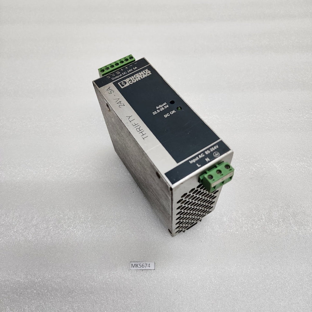 PHOENIX CONTACT PS-100-220VAC/24DC/5 THRIFTY SERIES POWER SUPPLY 5758221 24VDC 5