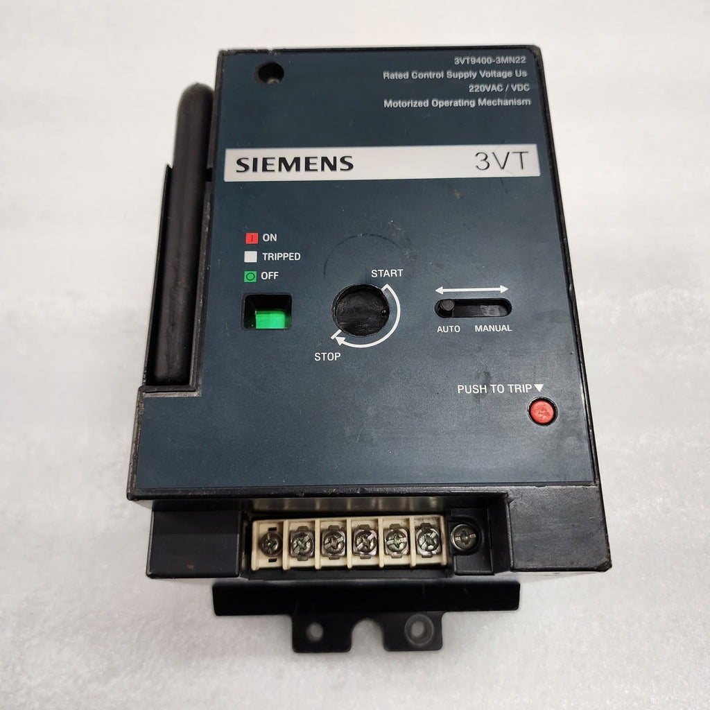 SIEMENS 3VT9400-3MN22 VT400 MOTORIZED OPERATING MECHANISM 220VAC/VDC