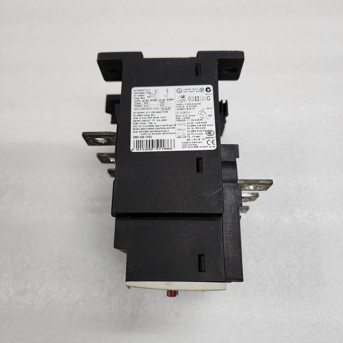SIEMENS 3RB1056-1FG0 SOLID-STATE OVERLOAD RELAY 50-200A
