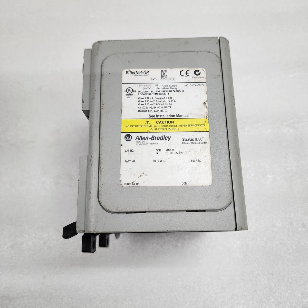 ALLEN BRADLEY CAT 1783-MS06T ETHERNET SWITCH  STRATIX 8000