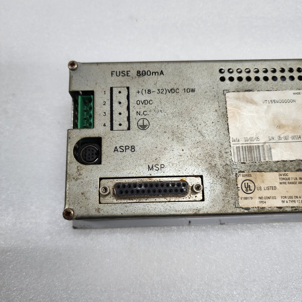 ESA VT155W00000N TERMINAL HMI TOUCH PANEL 24VDC - CHECK DISPLAY OUTPUT