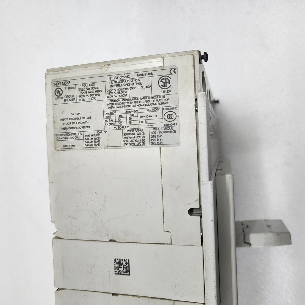 ALLEN BRADLEY CAT 140G-M6X3 CIRCUIT BREAKER 600A BE31025582
